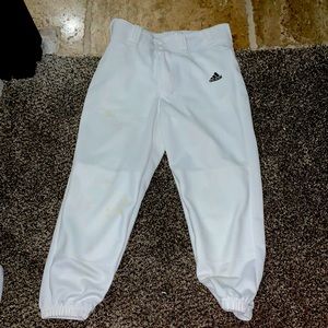 White Adidas softball pants